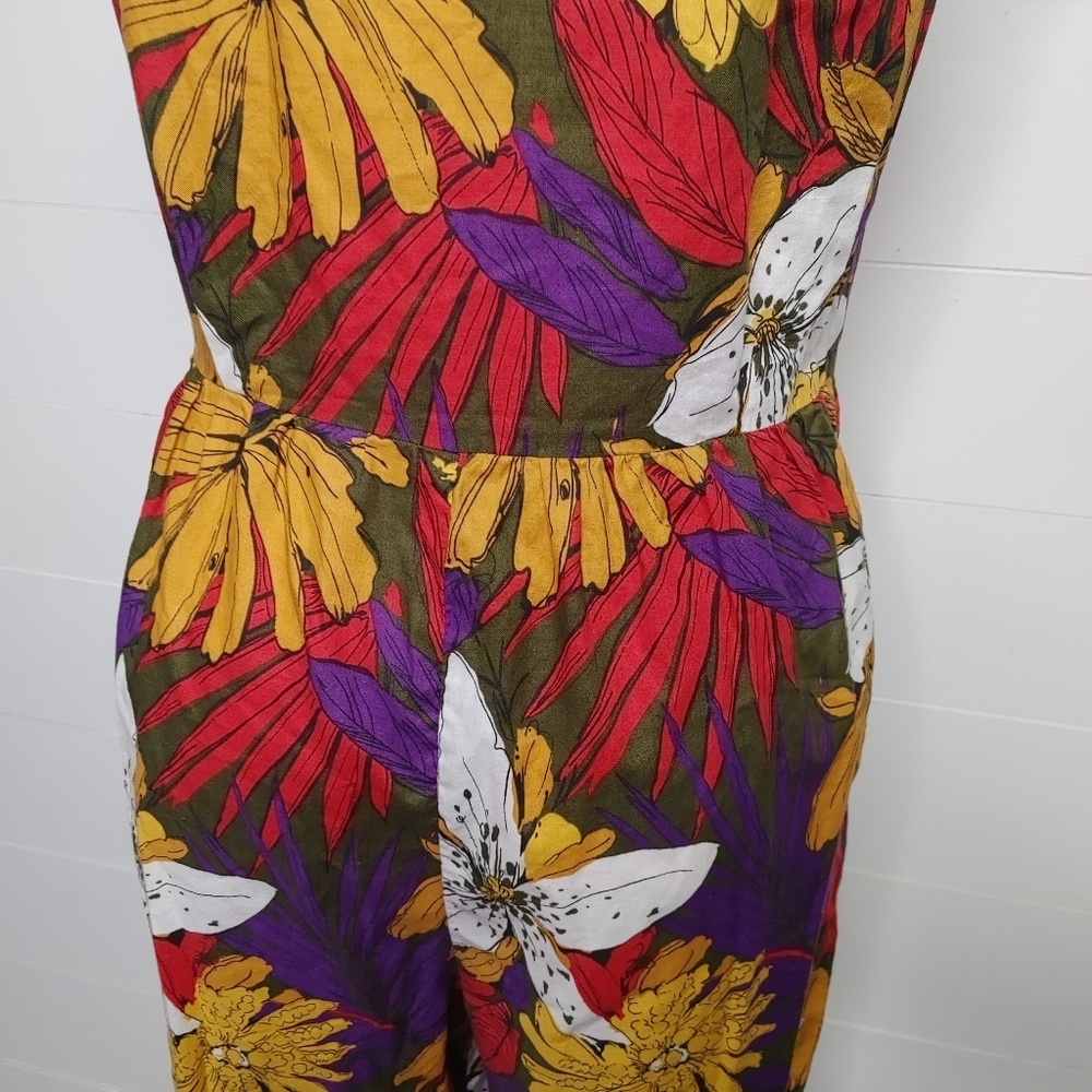 Vintage Bobbie Bee Tropical Cotton Jumpsuit Size 8 - Picture 8 of 14